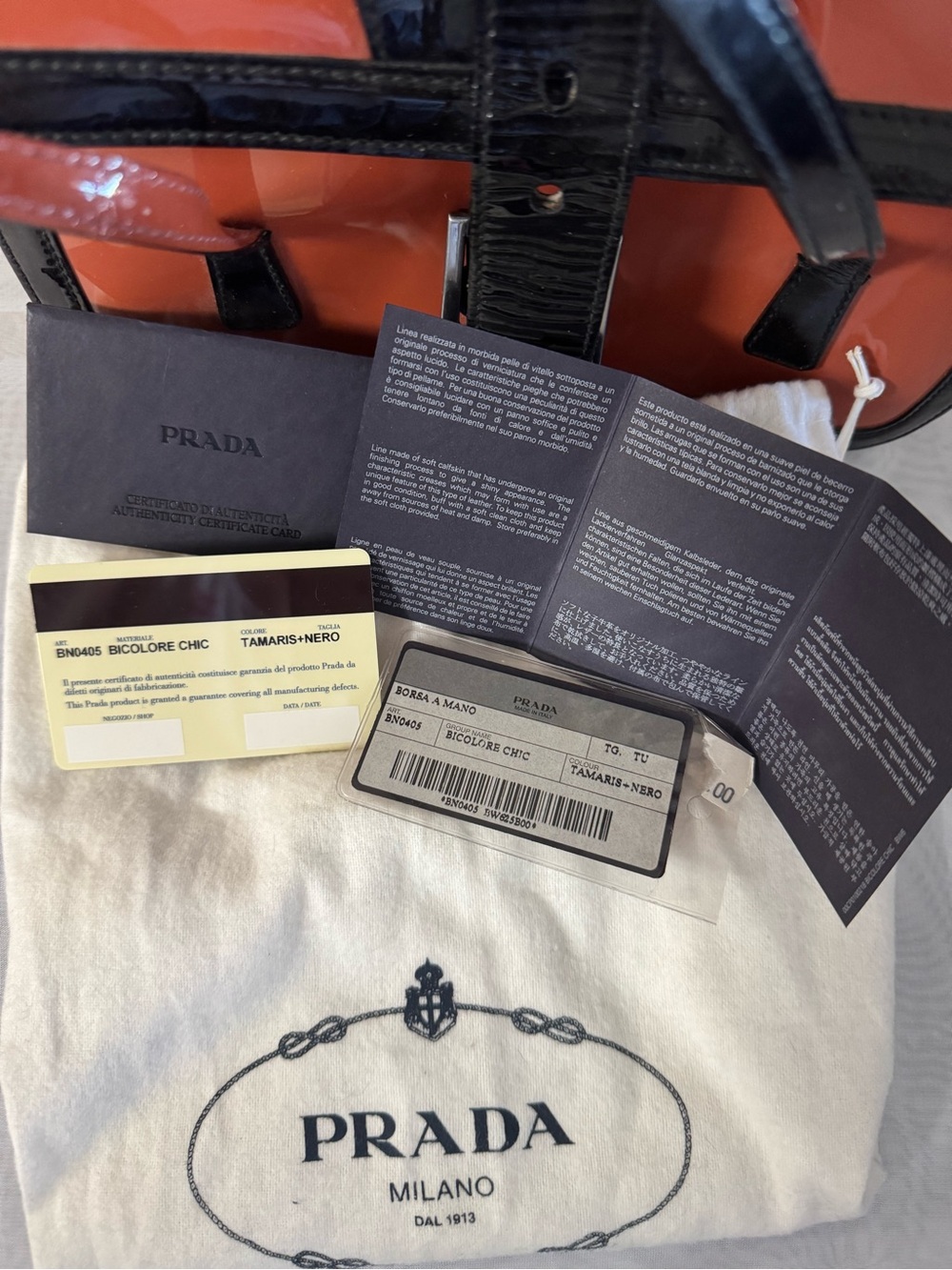 Vintage Prada šÆ% Authentic pinkish hues patent mini Bag with cards, dust bag set - Picture 5 of 17